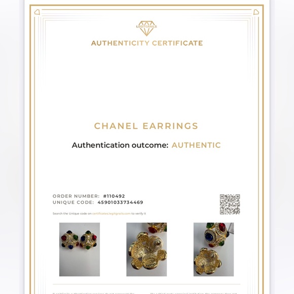 CHANEL gemstone Earrings 1993 - Picture 8 of 9